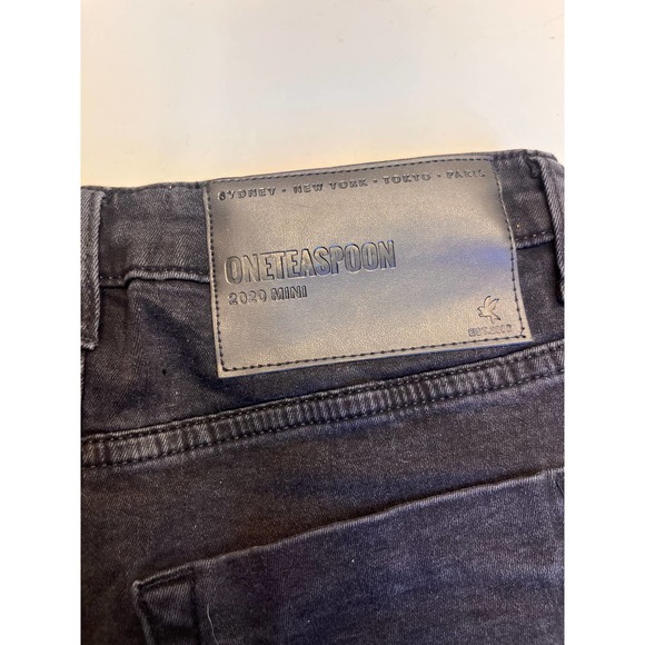 One Teaspoon FOX BLACK 2020 MINI HIGH WAIST DENIM SKIRT NWOT - Picture 6 of 9